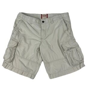 Vintage Men's 38 Shorts Rip Stop Cargo Y2K Baggy Grunge Retro‎ Beige